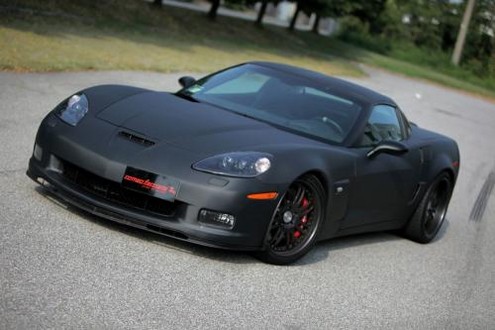  matte black paint job and modified interior with a sport steering wheel 