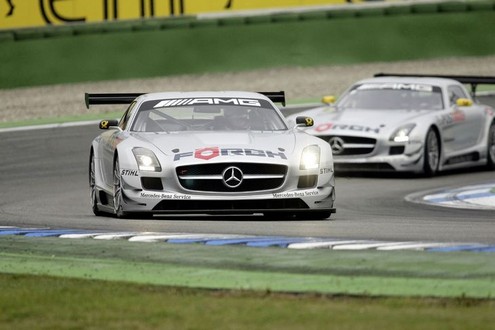 The 4hour race was the second test outing for the MercedesBenz SLS AMG GT3