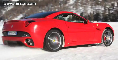california snow at Ferrari California Hits The Snow   Video