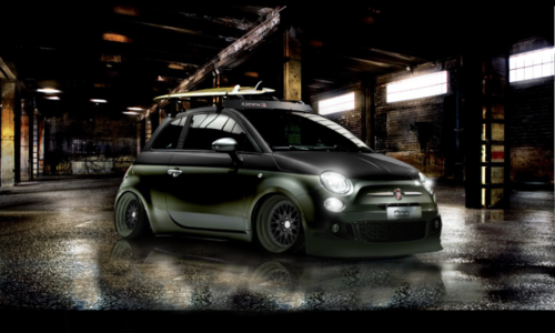 This is a uniquely tuned Fiat 500 slammed on 6015T6 forged wheels with 