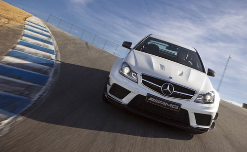 Mercedes C63 Black Hanging Out at Laguna Seca c63 black black