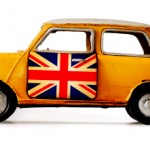 vintage toy cooper car with the british flag