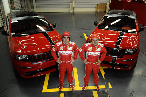 These SRT8s are dressed in Ferrari Red garnished with matte black and custom