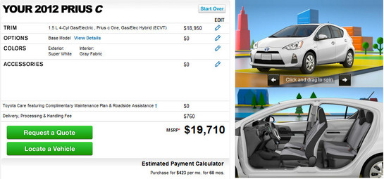 prius c config prius c config at 2012 Toyota Prius C Configurator Launched