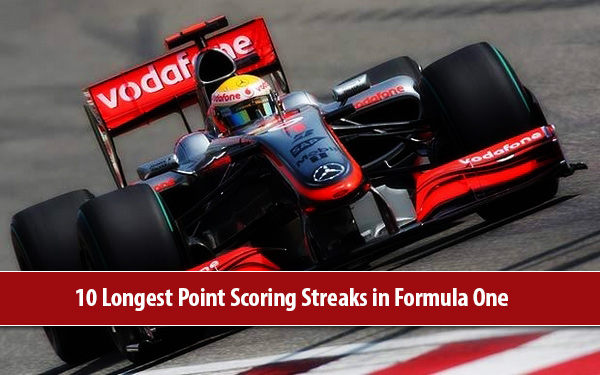 Formula One Formula One at 10 Longest Point Scoring Streaks in Formula One