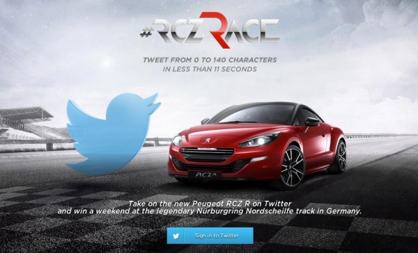 Peugeot RCZ R Twitter Challenge 600x364 at Peugeot RCZ R Twitter Challenge Is Your Ticket to the ‘Ring
