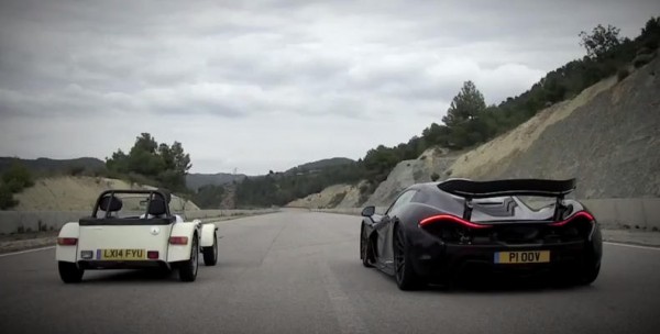P1 vs Caterham 600x304 at The Difference Between a Fast Car and a McLaren P1