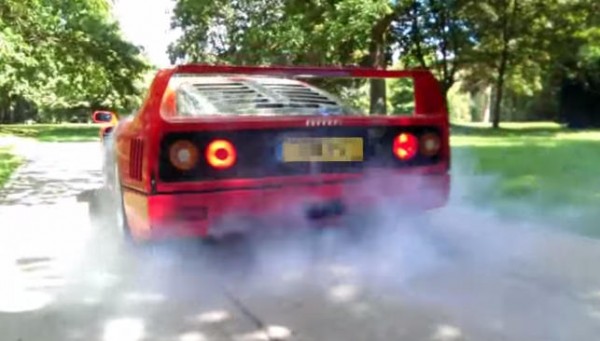 Ferrari F40 Burnout 600x341 Ferrari F40 Burnout 600x341 at Ferrari F40 Burnout with Tubi Sound on the Side!