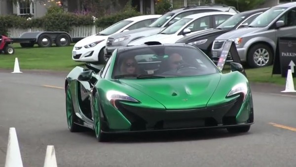 green p1 600x339 green p1 600x339 at Green on Green McLaren P1 Scooped Up Close