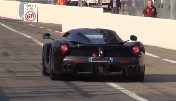 laferrari drift 600x344 at Black LaFerrari Drifts at Monza