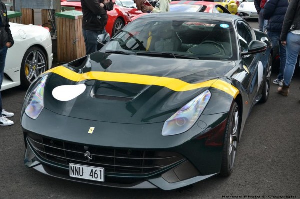 Ferrari F12 2 600x399 at Ferrari F12 Spotted with Historic Racing Livery