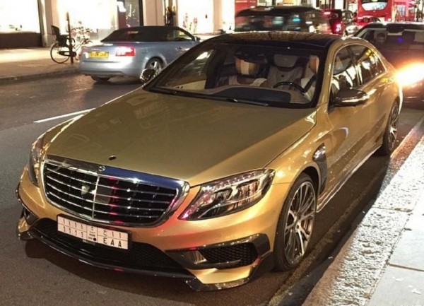Golden Brabus Mercedes S63 1 600x433 at Golden Brabus Mercedes S63 850 Spotted in London
