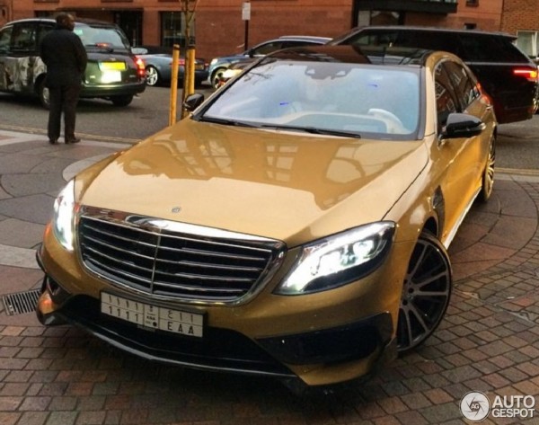 Golden Brabus Mercedes S63 2 600x473 at Golden Brabus Mercedes S63 850 Spotted in London