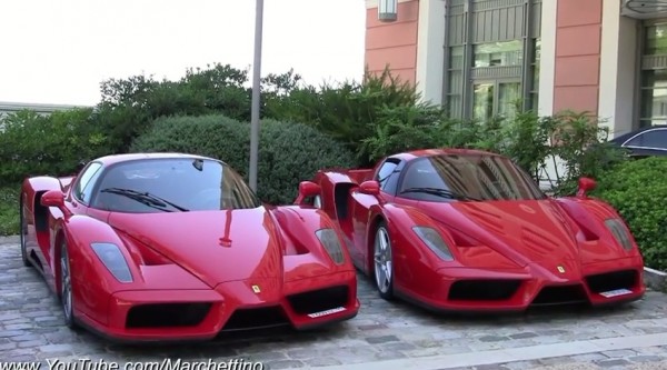 ferrari enzo duo 600x333 at Noisy: Ferrari Enzo Duo Spotted in Monaco