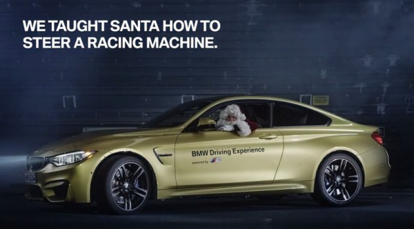 santa bmw m4 600x332 at Santa Swaps His Reindeer for a BMW M4!
