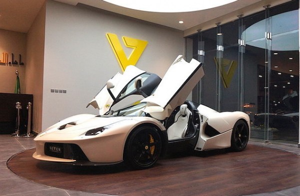 white laferrari 2 600x393 at Matte White LaFerrari Spotted at Saudi Showroom