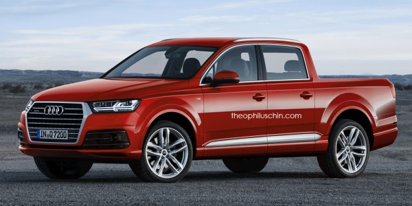Audi Q7 pickup truck 600x300 at New Audi Q7 Rendered as a Pickup Truck