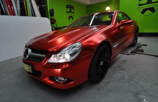 Mercedes SL600 Centurion 0 600x389 at Mercedes SL600 Wrapped in Centurion Red Chrome
