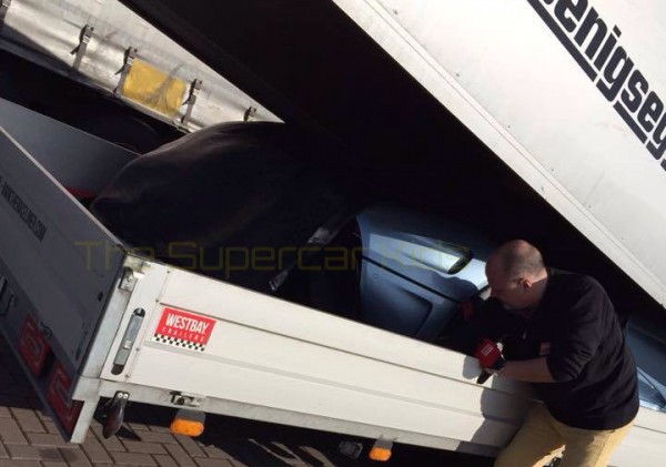 Koenigsegg Regera Spied 2 600x421 at Koenigsegg Regera Spied En Route to Geneva