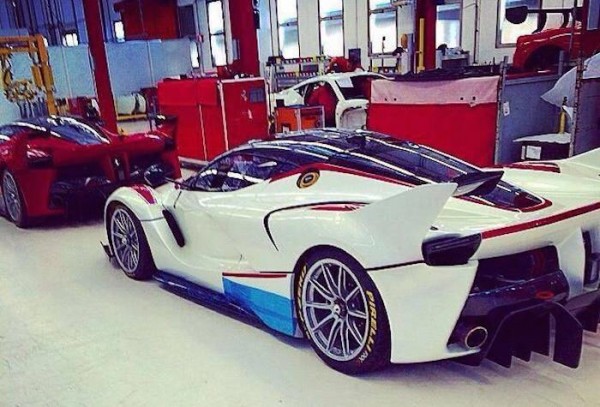 White Ferrari FXX K 600x407 White Ferrari FXX K 600x407 at White Ferrari FXX K Spotted at the Factory
