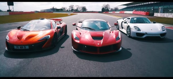 mclaren p1 laferrari porsche 918 600x274 at McLaren P1, LaFerrari and Porsche 918 Meet at Silverstone