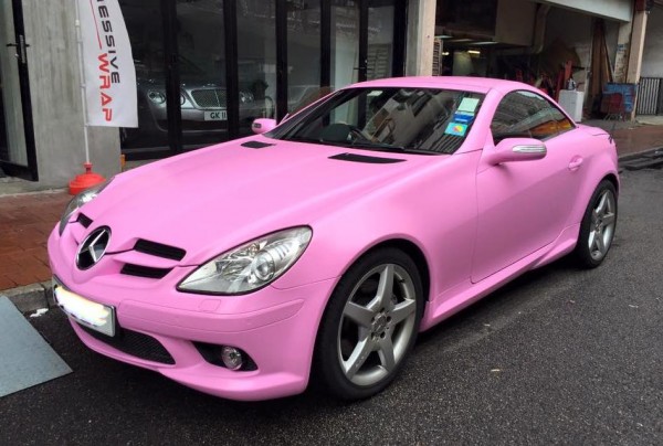 Bubblegum Pink Mercedes SLK 0 600x404 Bubblegum Pink Mercedes SLK 0 600x404 at What Do You Think of This Bubblegum Pink Mercedes SLK?