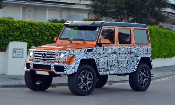 Mercedes G500 4×4 spot 0 600x361 at Mercedes G500 4×4² Crazy Color Spotted on the Road