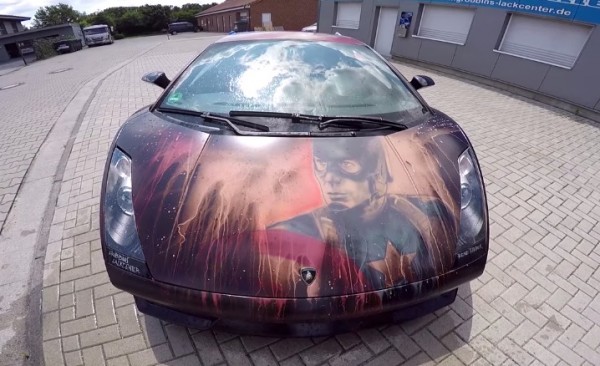 Captain America Lamborghini Gallardo 1 600x366 at Captain America Lamborghini Gallardo Is Trippy!