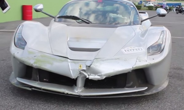 Silver LaFerrari Crash 600x359 Silver LaFerrari Crash 600x359 at Silver LaFerrari Crashes During Ferrari Cavalcade
