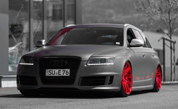 Audi RS6 Vossen 0 600x368 at Audi RS6 C6 Bagged on Vossen Wheels