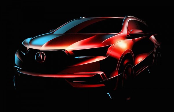 2017 Acura MDX Teaser 600x387 at 2017 Acura MDX Teased for New York Auto Show