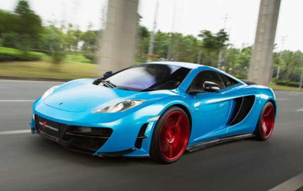 McLaren 12C Red Vossen 0 600x379 at Gallery: Sky Blue McLaren 12C on Red Vossen Wheels