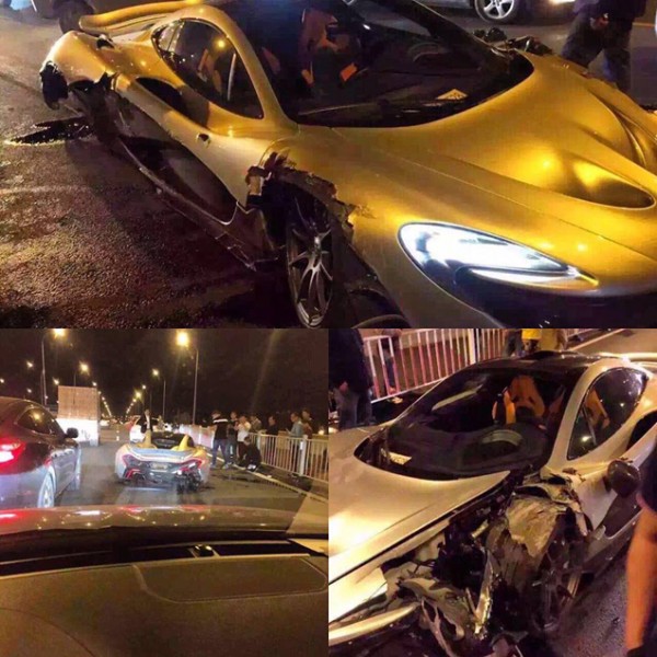 McLaren P1 Wreck 2 600x600 at Silver McLaren P1 Wrecked in China