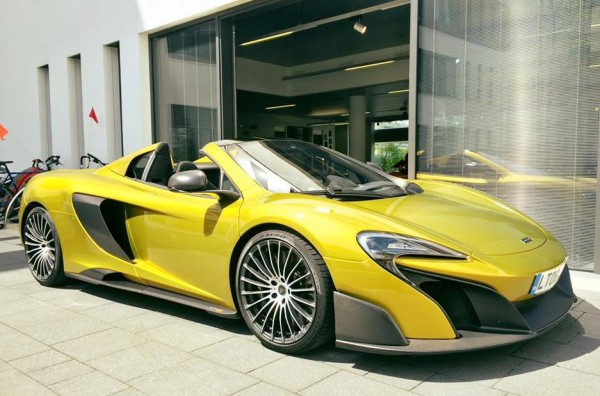 McLaren 675LT Spider Live 1 600x396 at McLaren 675LT Spider Arrives at Munich Showroom
