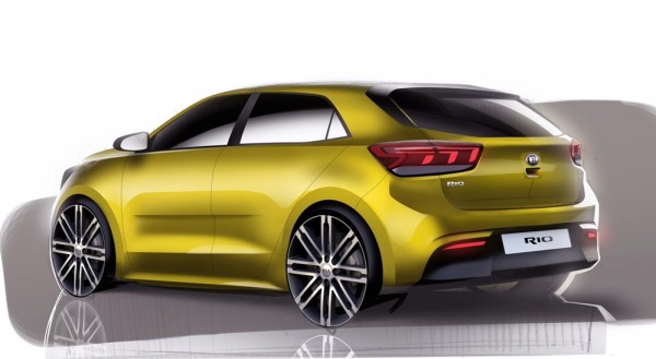 New Kia Rio Teased 3 600x329 at New Kia Rio Teased for Paris Debut