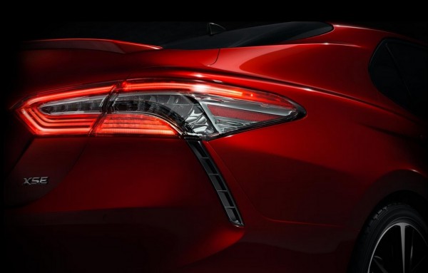 2018 Toyota Camry teaser 600x383 at 2018 Toyota Camry Teased Ahead of NAIAS Debut