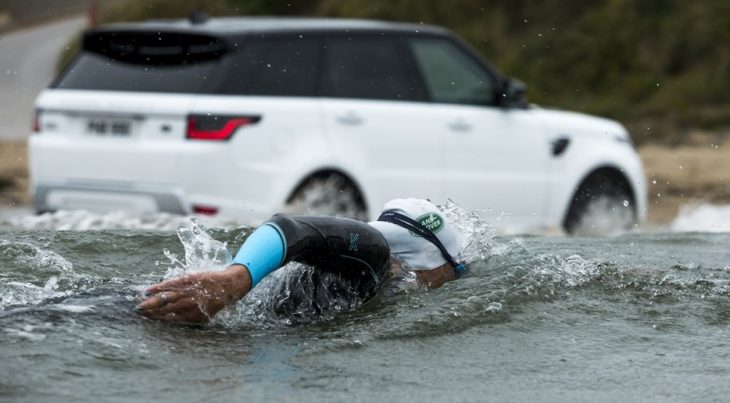 2018 Range Rover Sport water challenge 1 730x403 at 2018 Range Rover Sport Takes on Swimmers in Water Challenge!