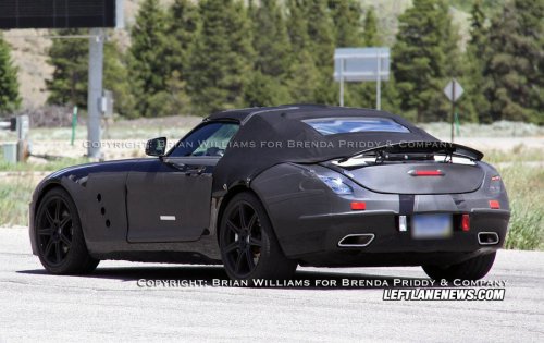 2012 Mercedes SLS Roadster caught on the road