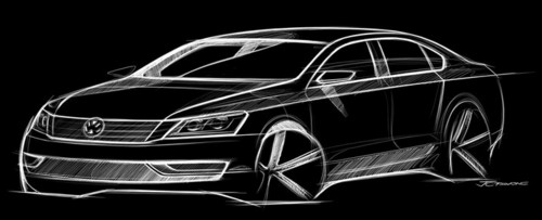vw nms 1 at Official sketches of VWs new mid size sedan