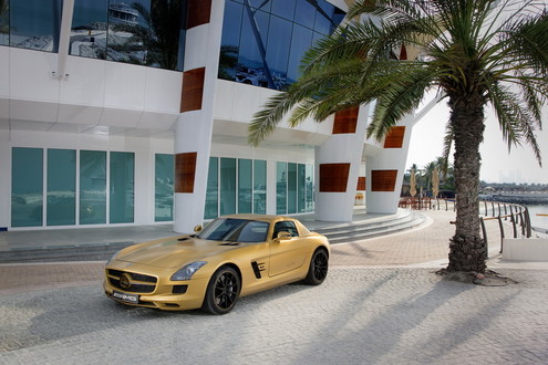 Mercedes SLS AMG Desert Gold 31 at Mercedes SLS AMG Desert Gold revealed in Dubai