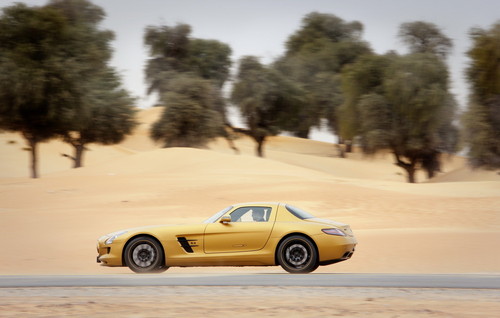 Mercedes SLS AMG Desert Gold 8 at Mercedes SLS AMG Desert Gold revealed in Dubai