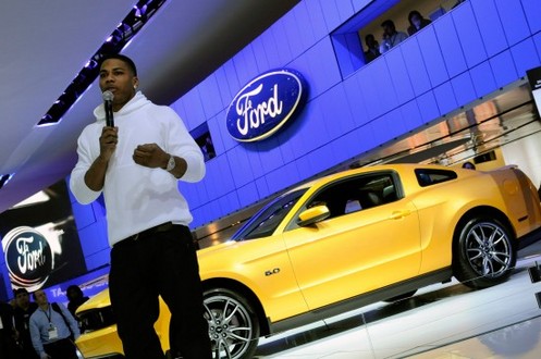 nelly mustang 2 at Rapper Nelly promotes 2011 Ford Mustang 5.0
