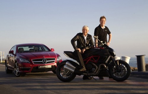 amg ducati at Video: Mercedes CLS63 AMG and Ducati Diavel