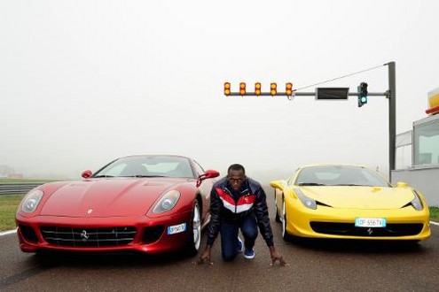 usain bolt ferrari at Usain Bolt Visits Ferrari HQ in Maranello