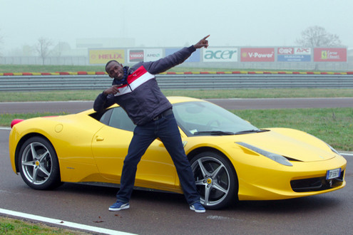 usain bolt ferrari1 at Usain Bolt Visits Ferrari HQ in Maranello