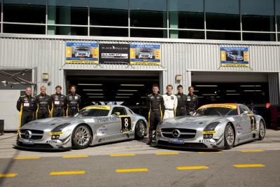 sls dubai 3 at Mercedes SLS GT3 Third In Dubai 24 Hour Race