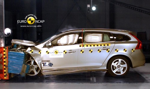 volvo v60 crash at Volvo V60 Achieves Five Star Safety Rating