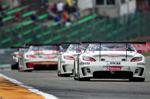 Spa 24h Race 4 at Spa 24h Race: Podium For Black Falcon Mercedes SLS 