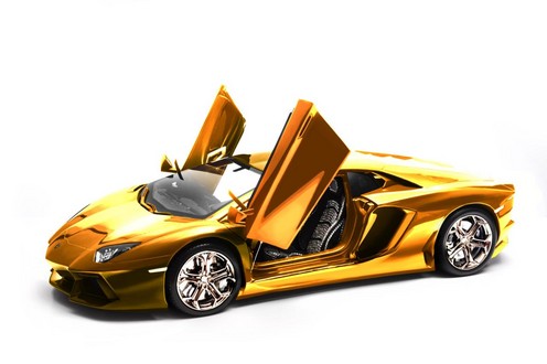 gold aventador 1 at $4.6 million Gold Lamborghini Aventador Model Car