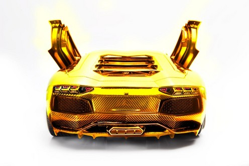 gold aventador 3 at $4.6 million Gold Lamborghini Aventador Model Car